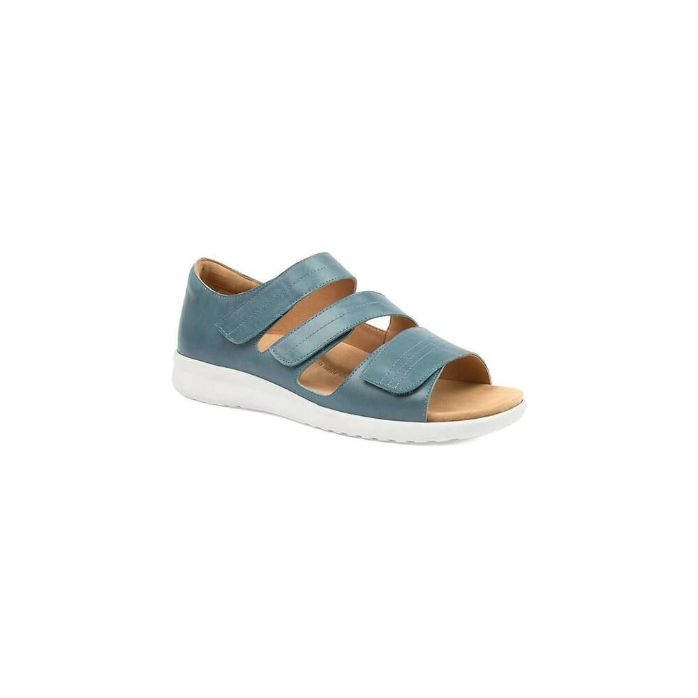 NEW ZIERA women's bardot sandals - extra wide in blue/white